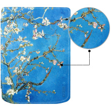 Tech-Protect SmartCase for PocketBook Verse / Verse Pro - Blue with Sakura Flowers