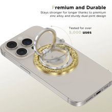 Tech-Protect MMR200 magnetic holder / ring with MagSafe - gold with crystals