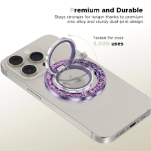 Tech-Protect MMR200 magnetic holder / ring with MagSafe - purple with crystals