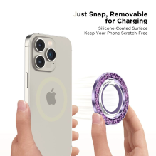 Tech-Protect MMR200 magnetic holder / ring with MagSafe - purple with crystals