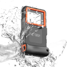 Tech-Protect Waterproof Case IPX8 for 4.7-6.7&quot; Smartphones - Black and Orange