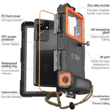 Tech-Protect Waterproof Case IPX8 for 4.7-6.7&quot; Smartphones - Black and Orange