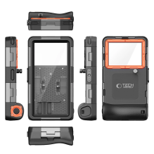 Tech-Protect Waterproof Case IPX8 for 4.7-6.7&quot; Smartphones - Black and Orange