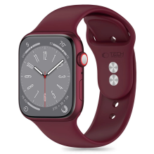 Tech-Protect silikoninis dirželis, skirtas Apple Watch 4/5/6/7/8/9/SE/Ultra 1/2 (42/44/45/49 mm) – bordo spalvos