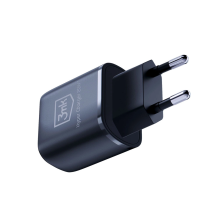 3mk Hyper Charger 20W USB-C USB-A sieninis įkroviklis – juodas