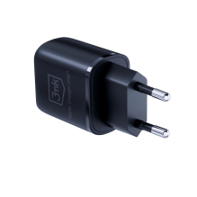 3mk Hyper Charger 20W USB-C USB-A sieninis įkroviklis – juodas