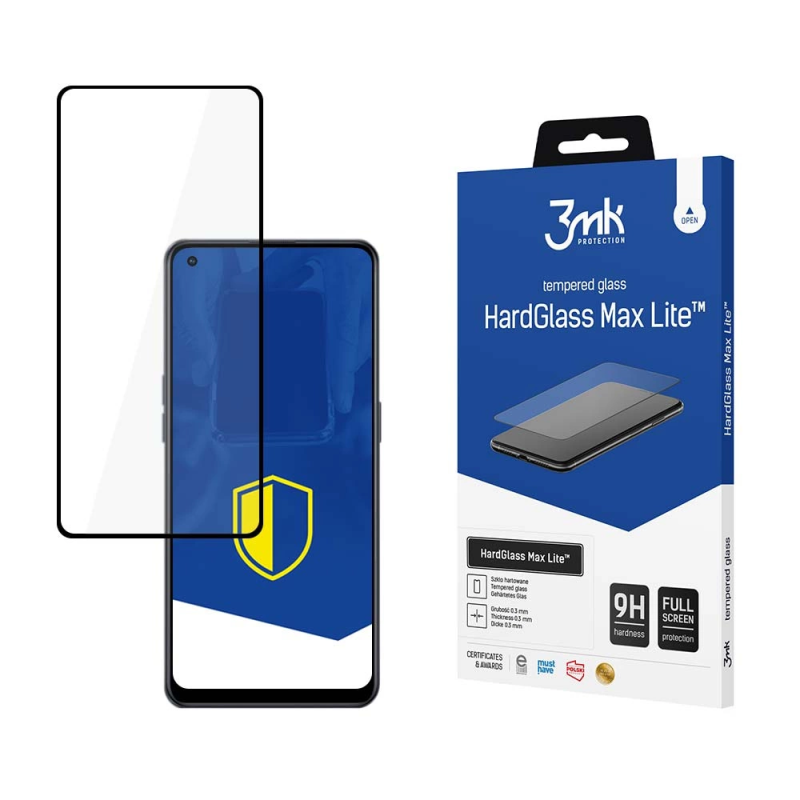 9H 3mk HardGlass Max Lite™ stiklas ant Oppo Reno 7 Lite 5G