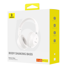 Baseus Bass 30 Max Wireless On-Ear Bluetooth 5.3 Headphones - White