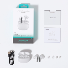 Joyroom Funpods JR-FN1 wireless in-ear TWS Bluetooth 5.4 ANC ENC headphones - white