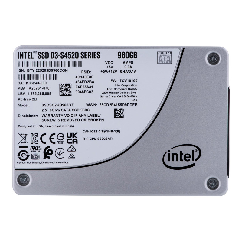 SSD Solidigm (Intel) S4520 960GB SATA 2.5&quot; SSDSC2KB960GZ01 (DWPD up to 3)