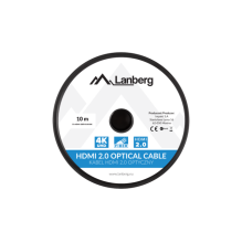 LANBERG HDMI CABLE M / M V2.0 10M OPTICAL AOC BLACK CA-HDMI-20FB-0100-BK