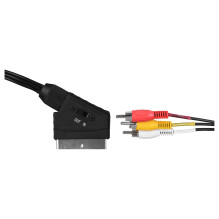 SAVIO garso / vaizdo SCART - 3xRCA (CINCH) laidas 2m CL-133 juodas