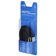 SAVIO Audio / video SCART - 3xRCA (CINCH) cable 2m CL-133 Black