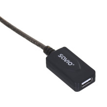 SAVIO CL-130 USB aktyvaus prievado plėtinys 10 m USB 2.0-A vyriškas USB 2.0-A moteriškas juodas