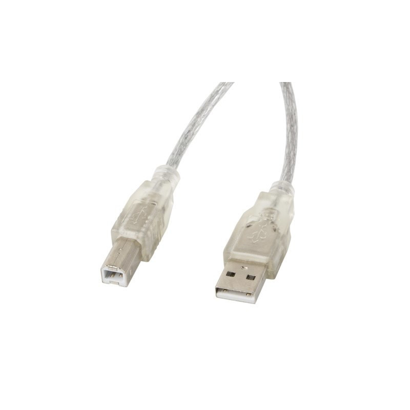 Lanberg CA-USBA-12CC-0018-TR USB laidas 1,8 m USB 2.0 USB B skaidrus