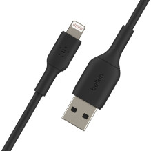 BELKIN PVC USB KABELAS USB-A - LIGHTNING, 1M, BLK