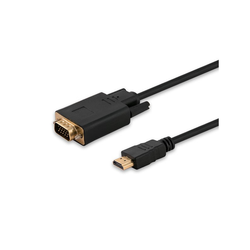 Savio CL-103 vaizdo kabelio adapteris 1,8 m HDMI Type A (standartinis) VGA (D-Sub) Juodas