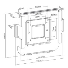 Maclean MC-473 MAC Mini Mount, VESA 75x 75 100x100 Compatible with Mac Mini Manufactured after 2014