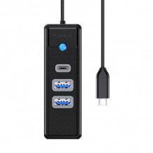 Orico Hub adapteris USB-C prie 2x USB 3.0 + USB-C, 5 Gbps, 0,15 m (juodas)