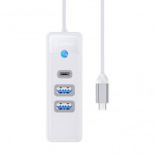 Orico Hub adapteris USB-C prie 2x USB 3.0 + USB-C, 5 Gbps, 0,15 m (baltas)