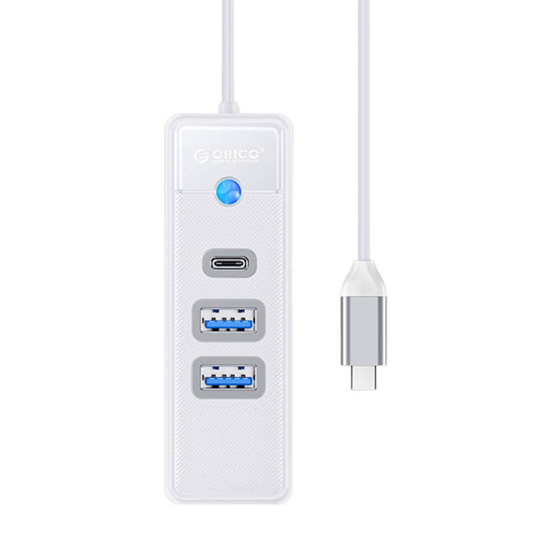 Orico Hub adapteris USB-C prie 2x USB 3.0 + USB-C, 5 Gbps, 0,15 m (baltas)