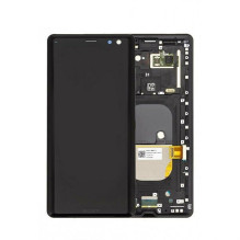 Ekranas Sony Xperia XZ3 H8416 / H9436 su lietimui jautriu stikliuku ir rėmeliu Black originalus (used Grade B)