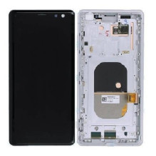 Ekranas Sony Xperia XZ3 H8416 / H9436 su lietimui jautriu stikliuku ir rėmeliu White originalus (used Grade A)