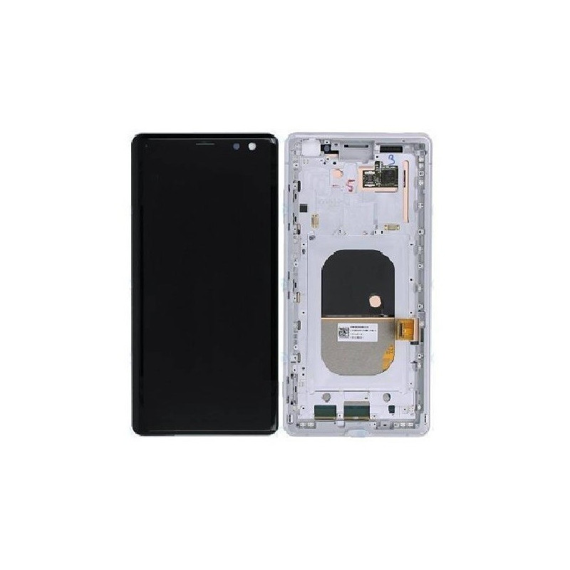 Ekranas Sony Xperia XZ3 H8416 / H9436 su lietimui jautriu stikliuku ir rėmeliu White originalus (used Grade A)