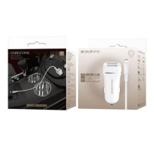 Car charger BOROFONE BZ2 Dual USB + microUSB cable (5V 2.4A) white