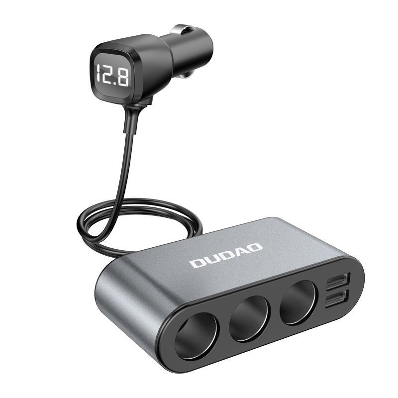 Car charger Dudao (R1Pro) (2xUSB 3xcigarette lighter splitter) black