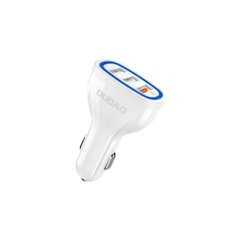 Car charger Dudao (R7S) (3xUSB) (2.4A 18W) white