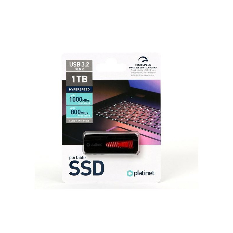 Atmintinė SSD Platinet USB 1TB (USB 3.2 R / W 1000 / 800 MB / s)