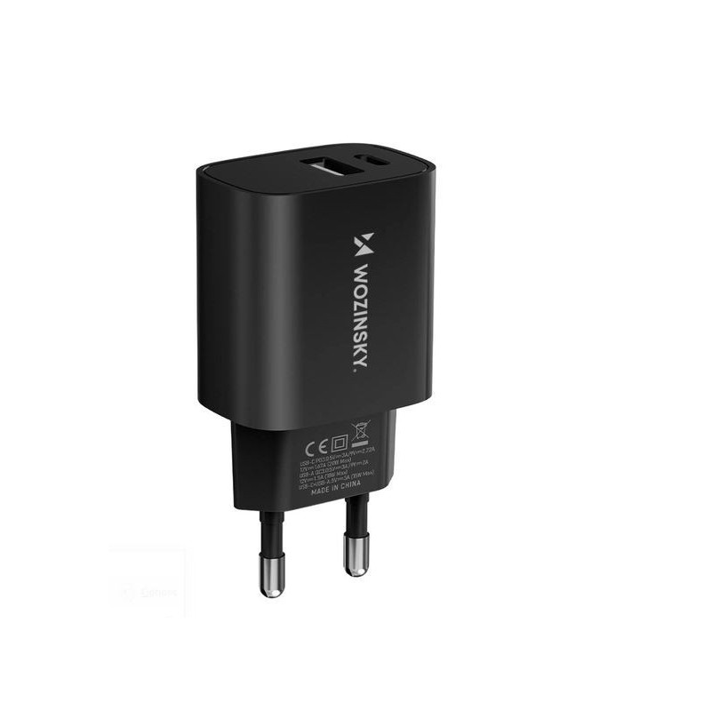 Įkroviklis Wozinsky (WGWCB) (1xUSB-C 1xUSB 3A 20W) juodas