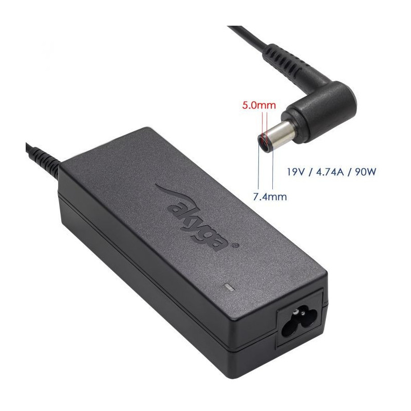 Charger for laptop Akyga AK-ND-04 (19V / 4.74A 90W 7.4 x 5.0mm + pin) HP 1.2m