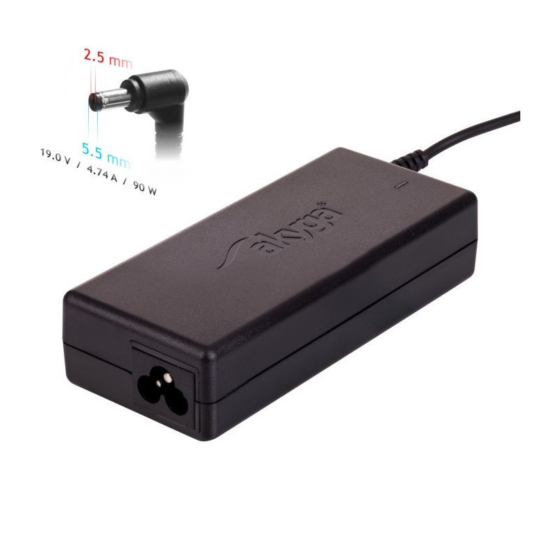 Charger for laptop Akyga AK-ND-10 (19V / 4.74A 90W 5.5 x 2.5mm) ASUS / TOSHIBA / LENOVO 1.2m