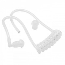 Replacement spiral sound tube, transparent including 2x earpieces