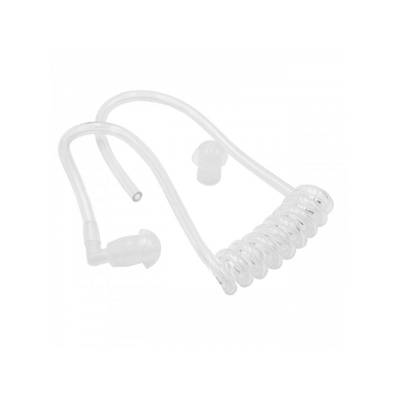 Replacement spiral sound tube, transparent including 2x earpieces