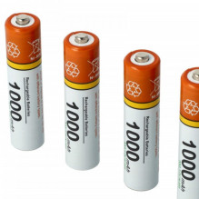 4x AAA mikro baterijos 1000mAh transportavimo dėžutėje