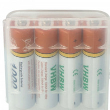 4x AAA mikro baterijos 1000mAh transportavimo dėžutėje