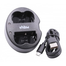 Dual USB charger for Canon battery BP-511 etc.