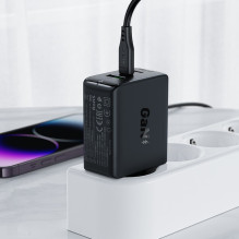 Įkroviklis Acefast A41 65W GaN 2xUSB-C / 1xUSB-A juodas