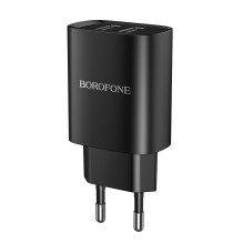 Įkroviklis Borofone BN2 2xUSB 2.1A, juodas