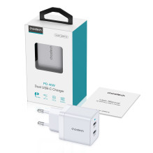 Įkroviklis Choetech Q5006 2xUSB-C PD40W baltas