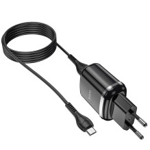 Įkroviklis Hoco N4 + microUSB (2.4A) juodas