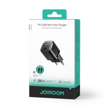 Įkroviklis Joyroom JR-TCF02 USB-C PD20W + USB-C 1.0m cable juodas