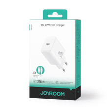 Įkroviklis Joyroom JR-TCF06 USB-C PD20W + USB-C to USB-C 1.0m cable baltas