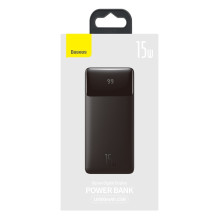 Išorinė baterija Power Bank Baseus Bipow Type-C PD+2xQuick Charge 3.0 15W 10000mAh su ekranu juoda PPBD050001