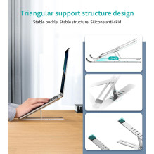Sulankstomas nešiojamo kompiuterio stovas Choetech H045 sidabrinis