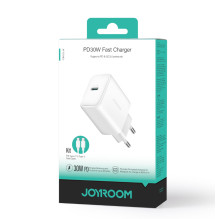 Įkroviklis Joyroom JR-TCF24 USB-C PD30W + USB-C to USB-C cable 1.0m baltas