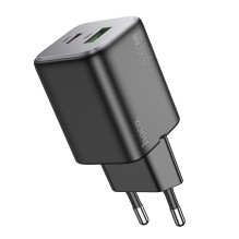 Įkroviklis Hoco N41 USB-A / USB-C PD20W+QC3.0 juodas